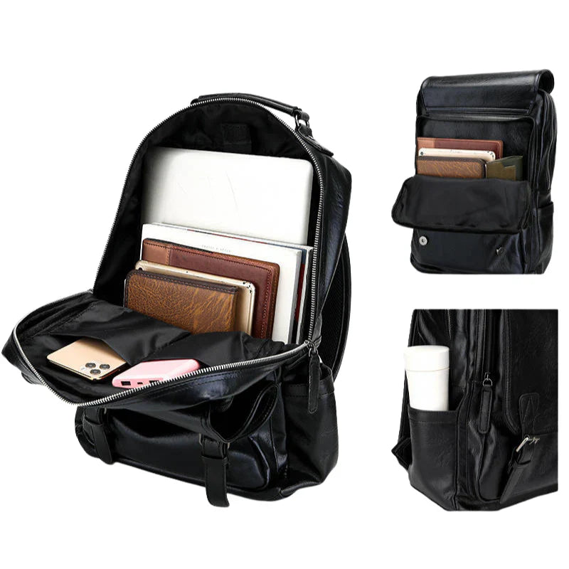 Mochila Masculina Zirck Universitária de Couro para Laptop