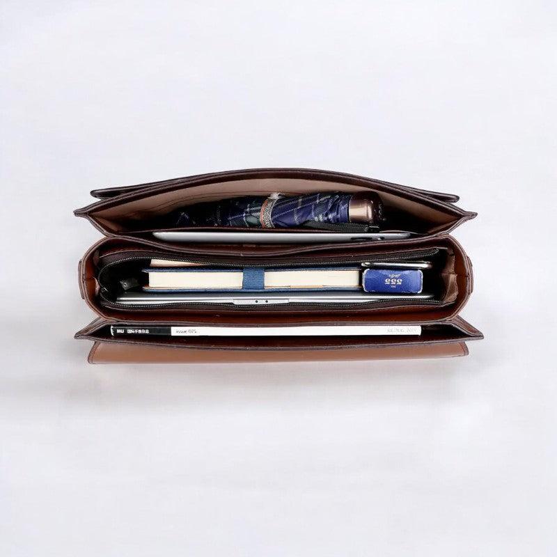 Bolsa Executiva Morada – Couro Legítimo - Impermeável
