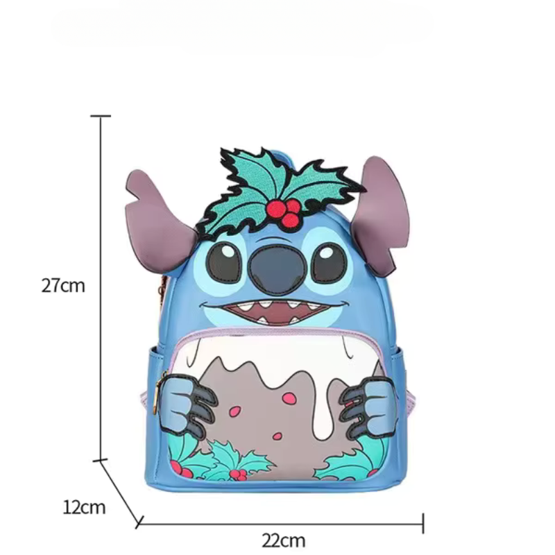 Mochila Escolar Feminina Stitch em Couro - Volta as Aulas Morada