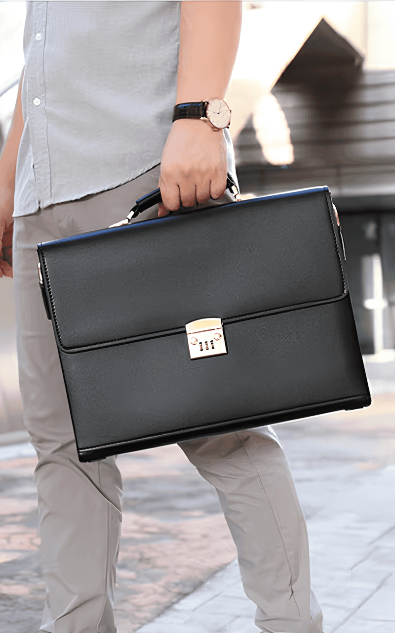 Bolsa Executiva Morada – Couro Legítimo - Impermeável