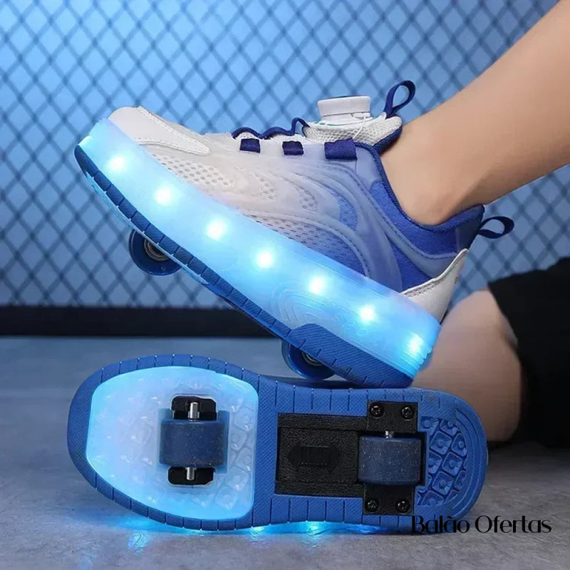 Tênis Infantil Pumello com Rodinhas e Luzes LED ( Promoção Kids Loja Morada )