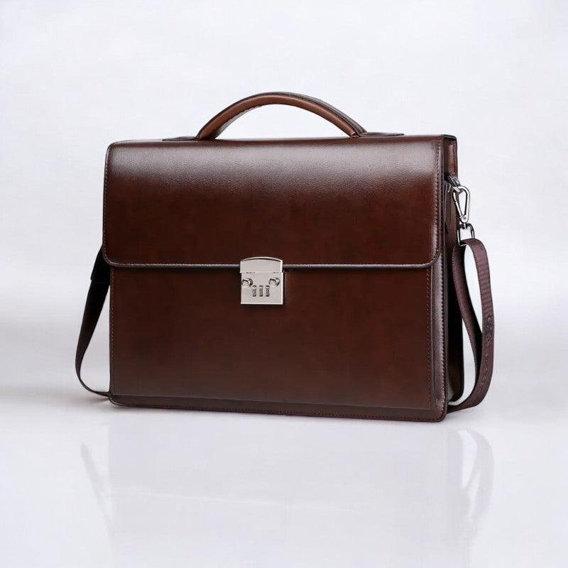 Bolsa Executiva Morada – Couro Legítimo - Impermeável