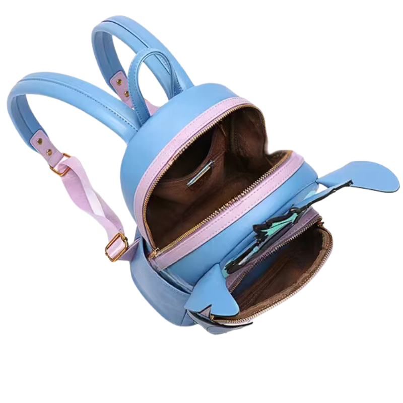 Mochila Escolar Feminina Stitch em Couro - Volta as Aulas Morada