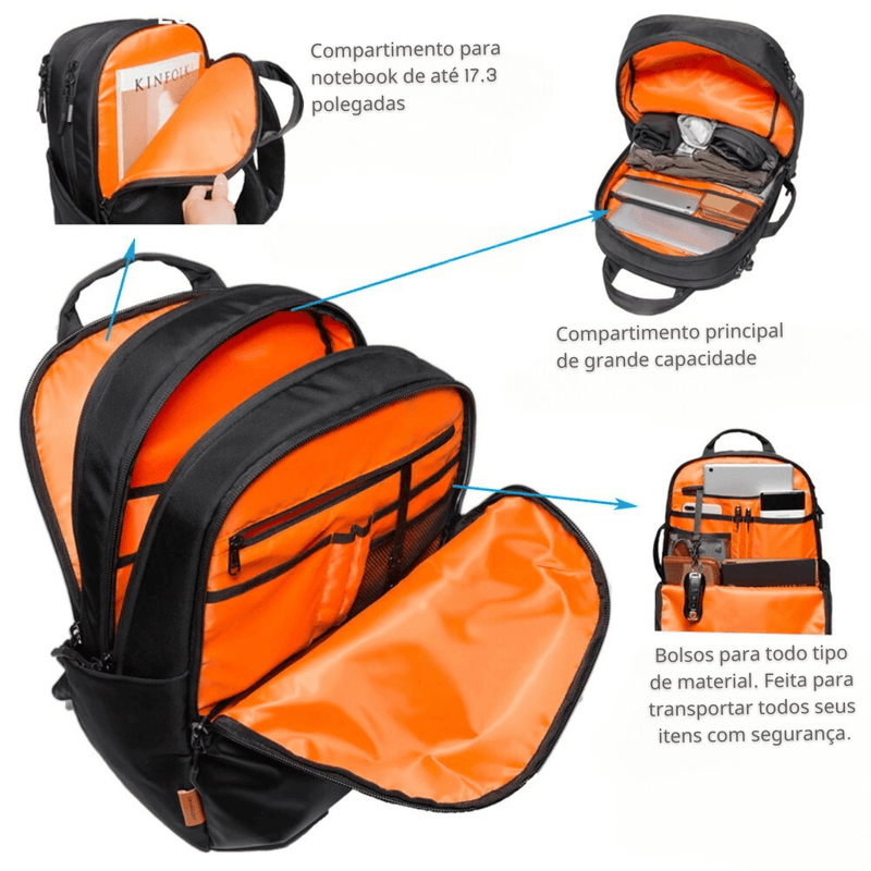 Mochila Levi Para Notebook Impermeável - Grande Capacidade