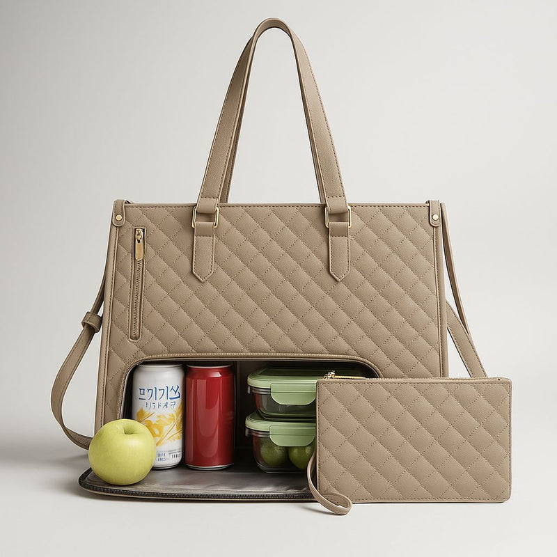 Bolsa Feminina de Couro funcional 3 em 1 - De Luxo