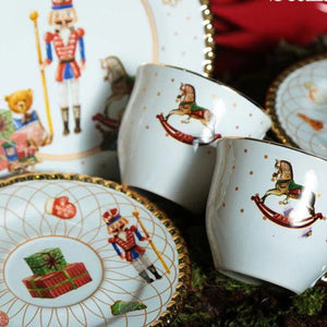 Jogo 6 Pratos Rasos Cerâmica Toys Christmas - 6 Peças