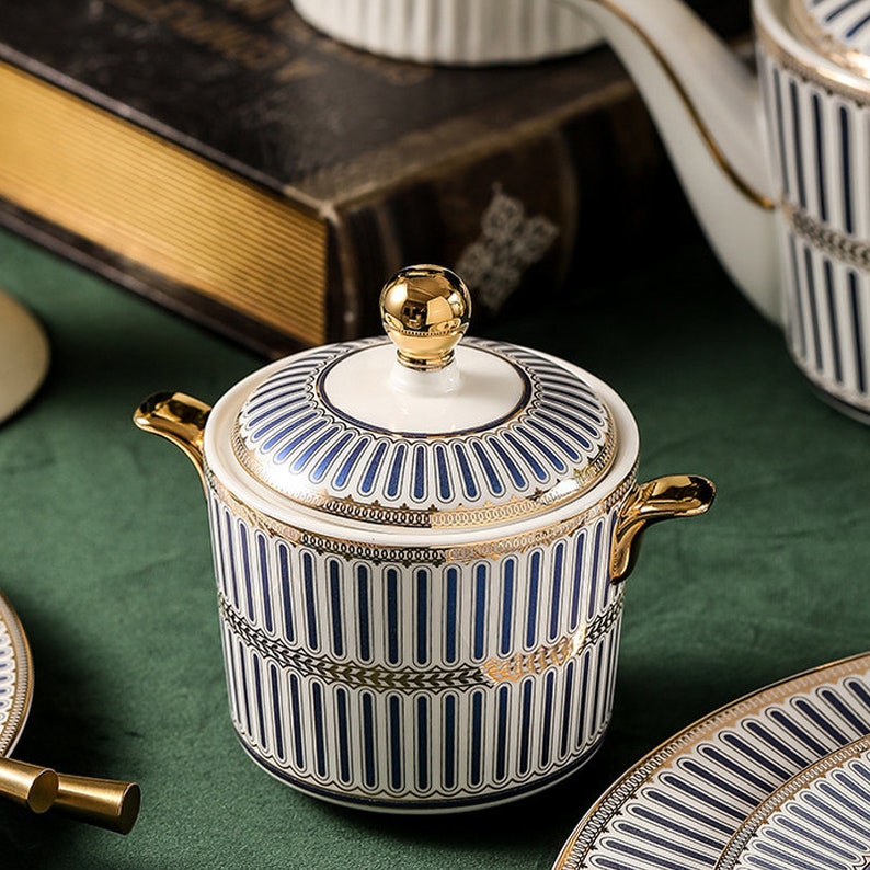 Conjunto de chá de cerâmica estilo britânico 15 Peças