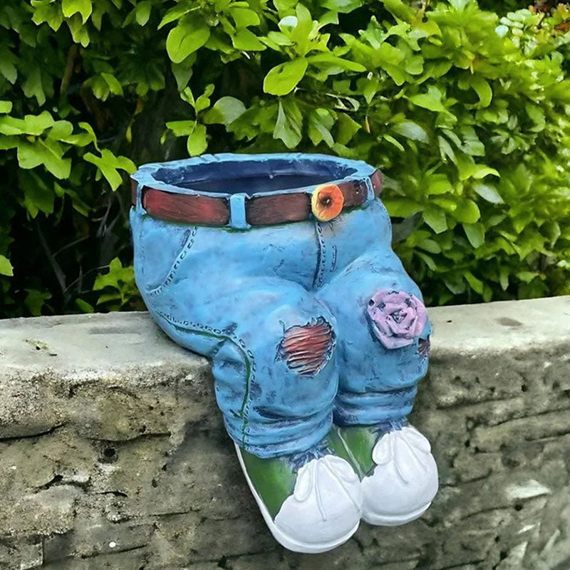 🌷Criativo Vaso de Flor 3D em Formato de Calça Jeans