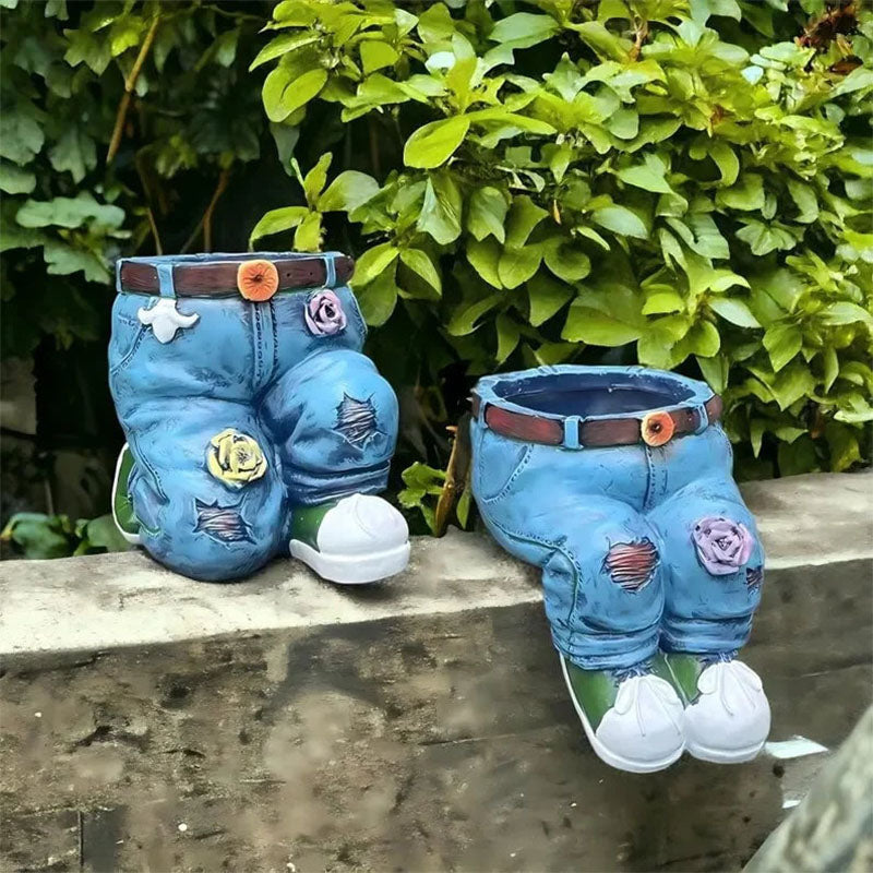 🌷Criativo Vaso de Flor 3D em Formato de Calça Jeans