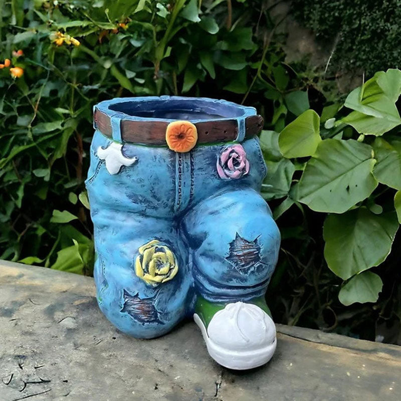 🌷Criativo Vaso de Flor 3D em Formato de Calça Jeans